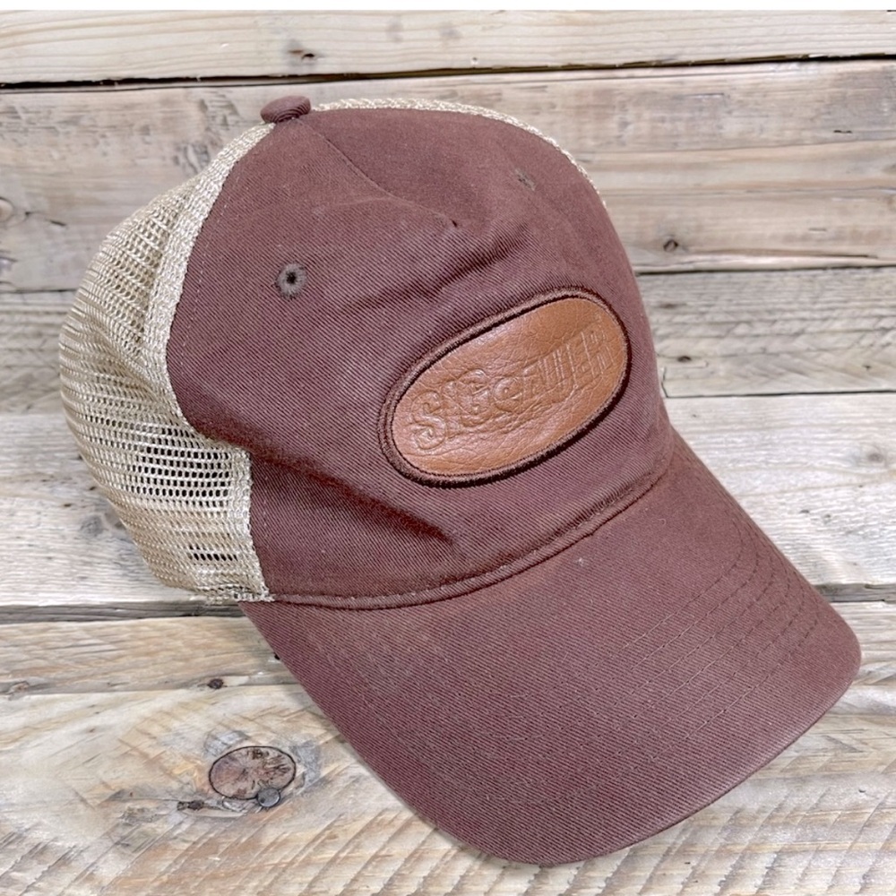 Sig Sauer Hat OS Brown Leather Patch Logo StrapBack Firearms Gun Collector Cap